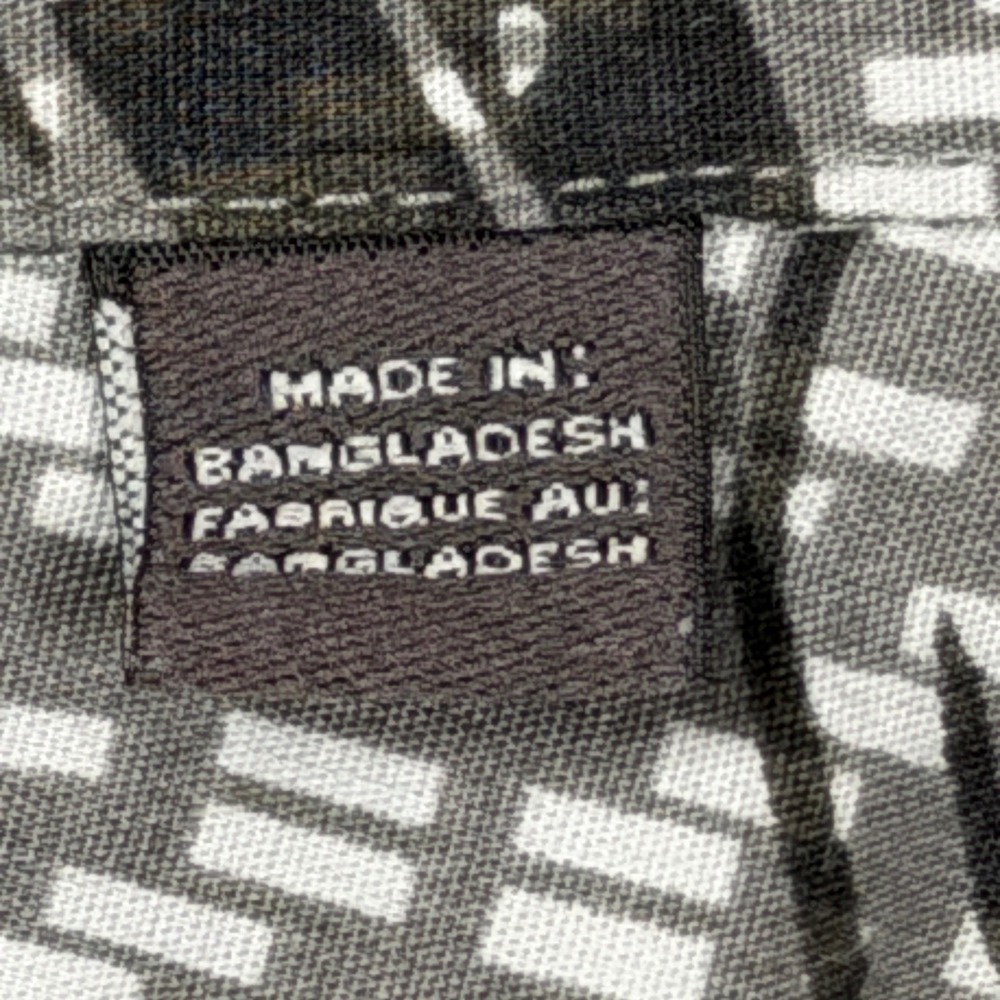 Oak Hill Button Down Shirt Mens 3XL Grey Black Tropical Leaf Cotton Big Tall - Picture 5 of 8